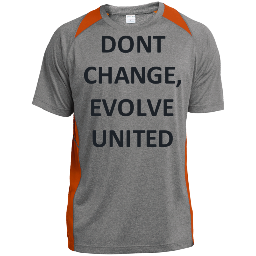 Don't Change, Evolve United  Heather Color block Poly T-Shirt